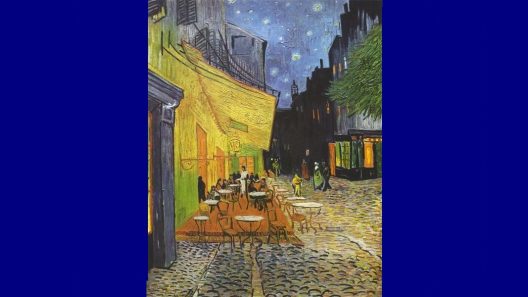 Caféterras bij nacht