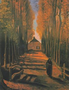 Populierenlaan in de herfst