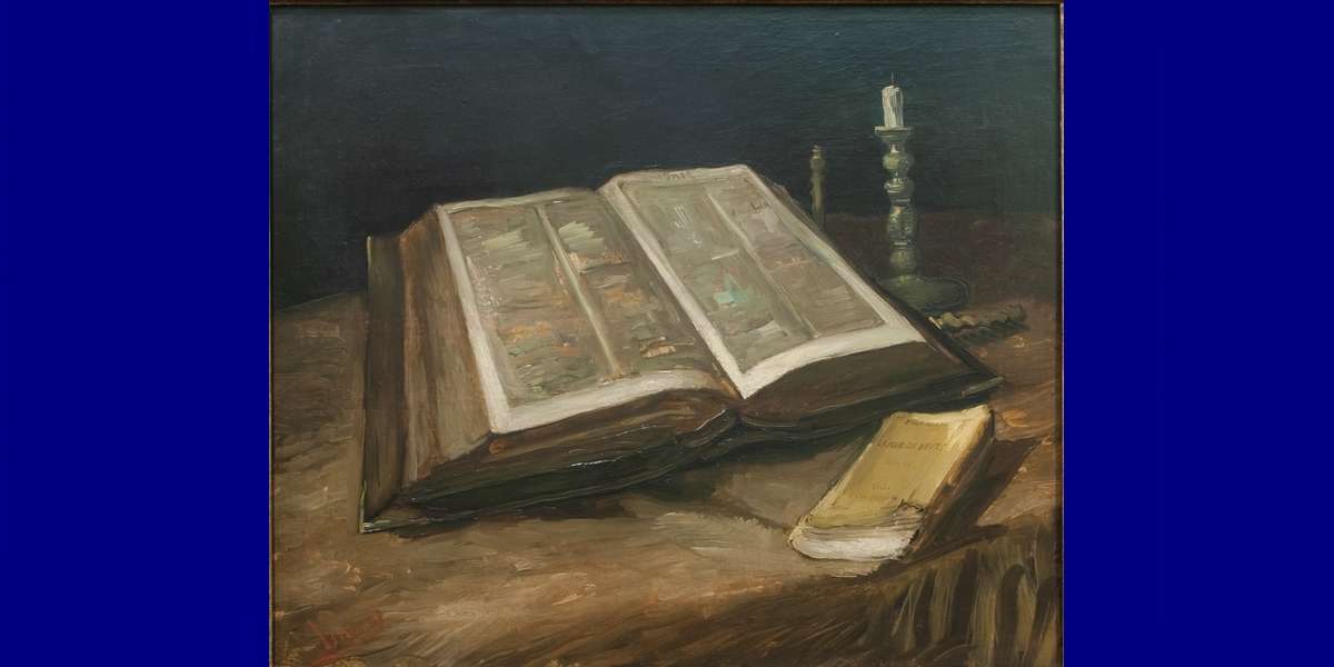 Stilleven met bijbel en boekje