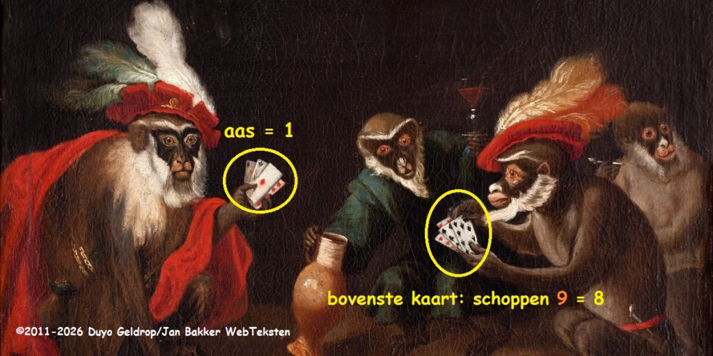Kaartspelende apen 1 8 (18=R)