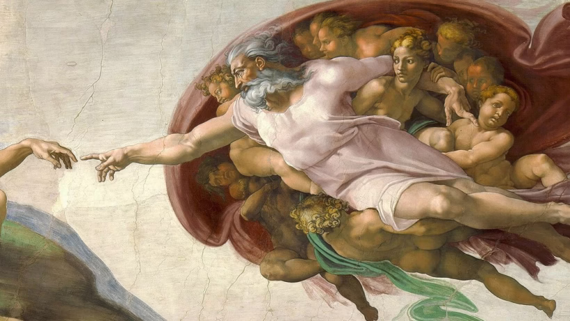Michelangelo de schepping van Adam